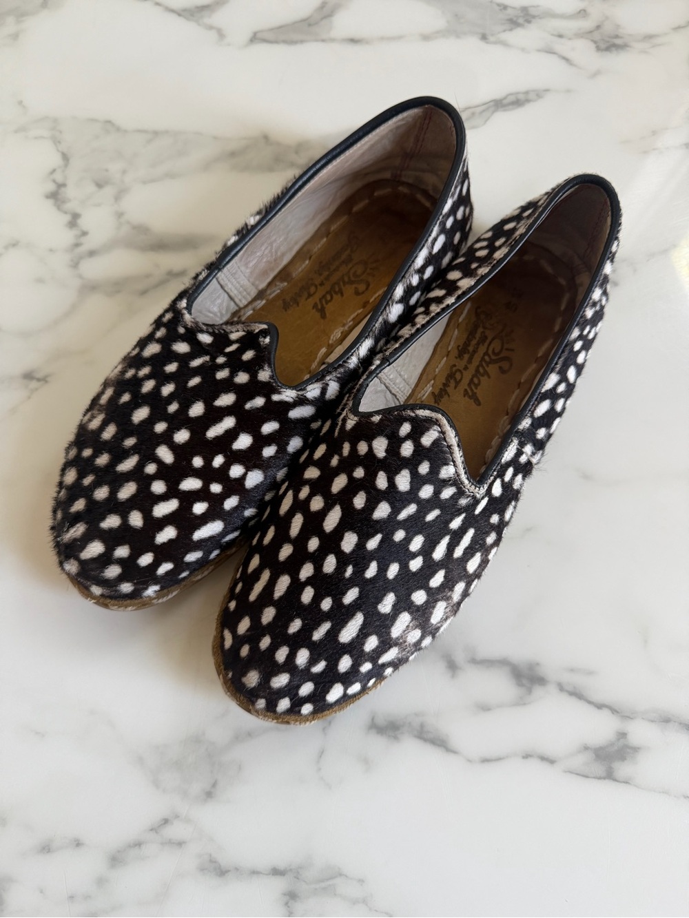 Kare Kare Sabah Loafers in Black & White Spot Pattern